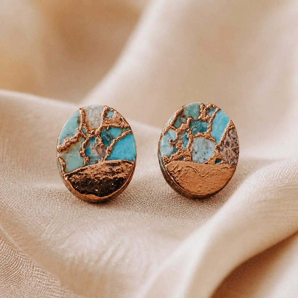 Pendientes bohemios de turquesa