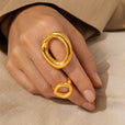 Colección de anillos escultóricos artesanales