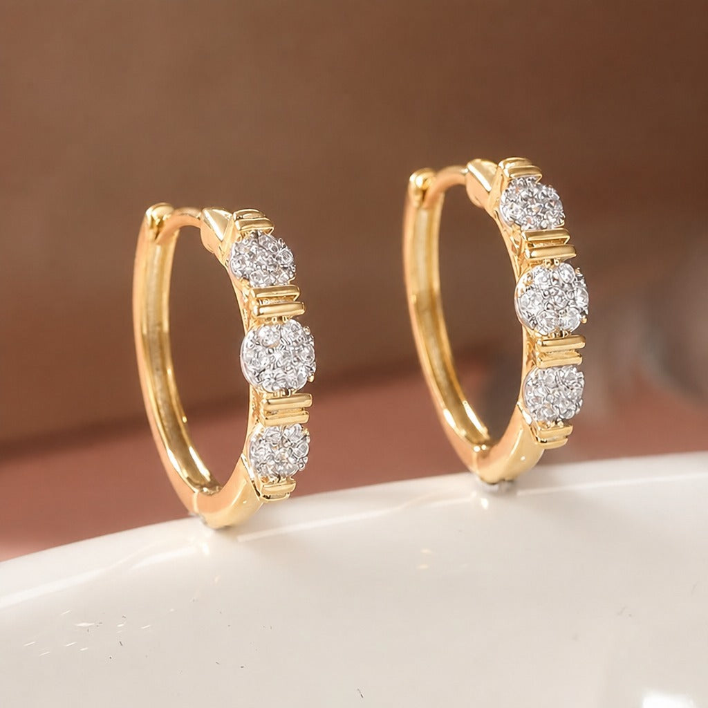 Pendientes de aro huggie de circonita