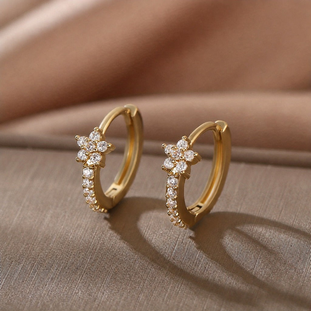 Pendientes de aro celestiales radiantes