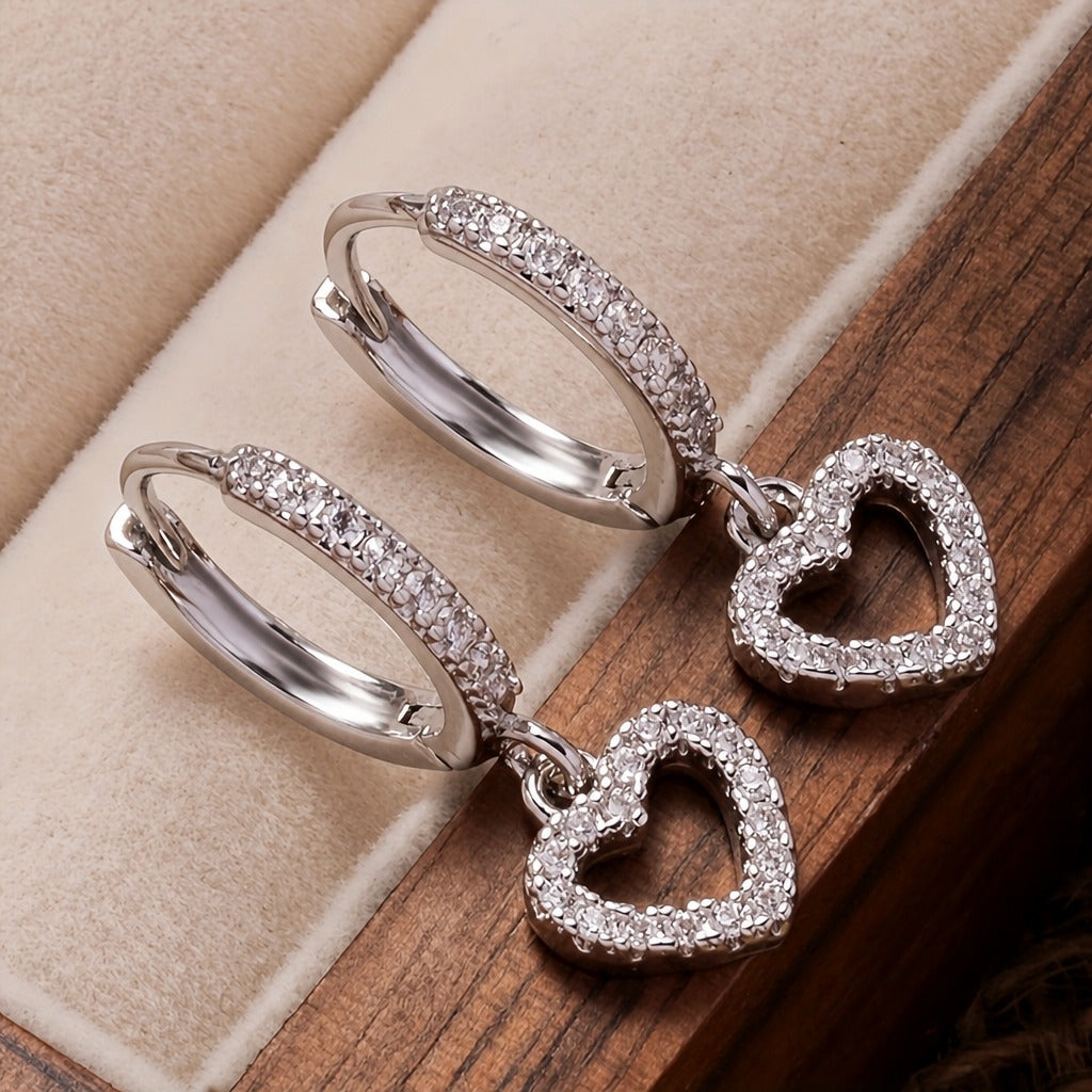 Pendientes dije de corazón elegantes — Carmen, Lucía & Rocío
