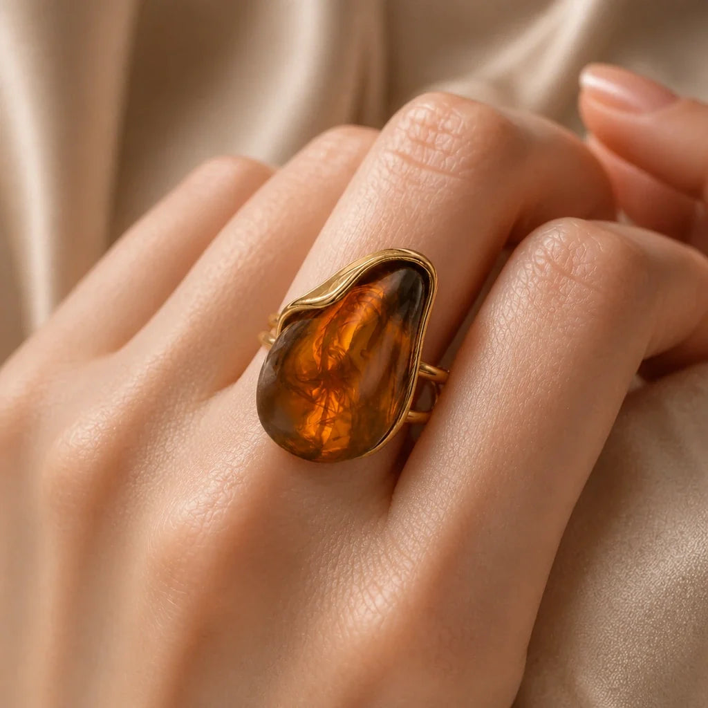 Anillo Piedra Única de acero inoxidable — Carmen, Lucía & Rocío