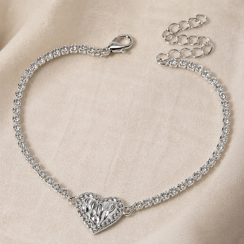 Pulsera de corazón con strass de moda