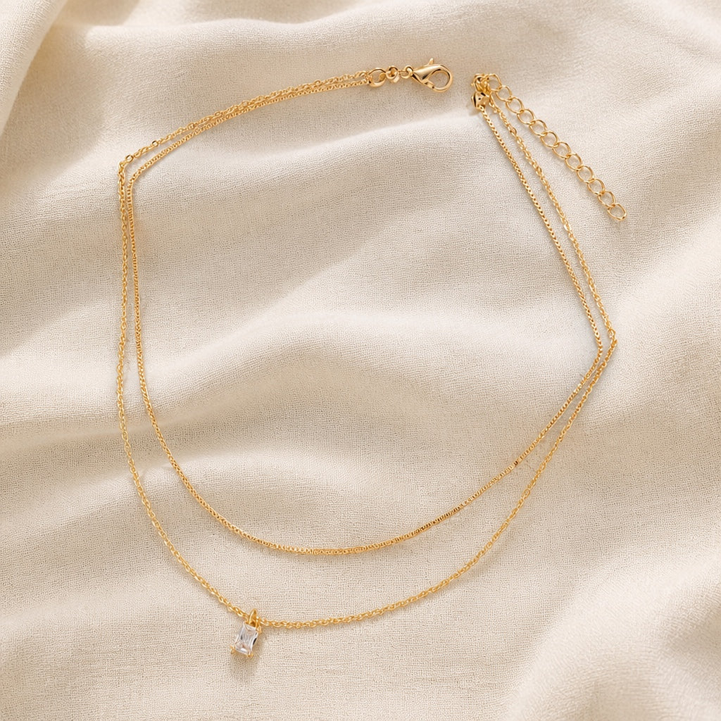 Collar de circonita de doble capa