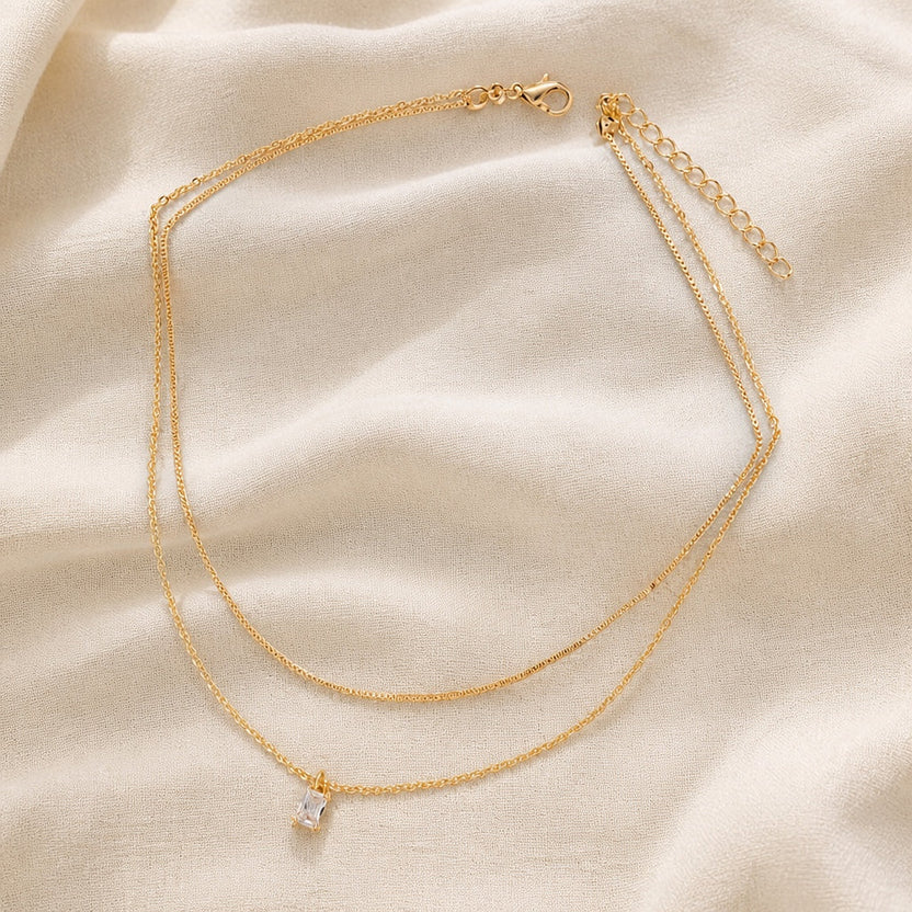 Collar de circonita de doble capa