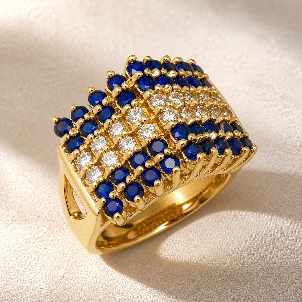 Anillo exquisito de banda de circonitas