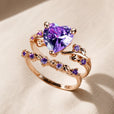 Anillo radiante de oro con corazón – imagen 2