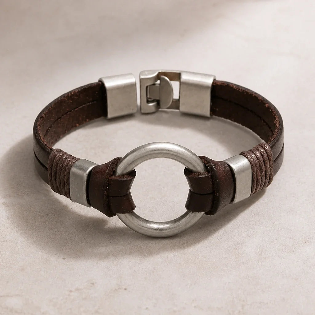 Pulsera boho vintage de doble círculo – imagen 2
