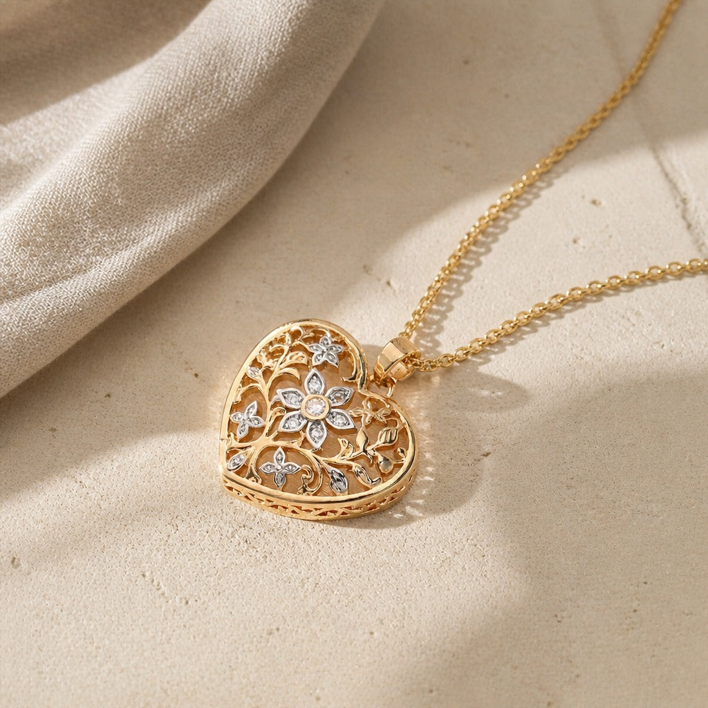 Collar corazón eterno hueco