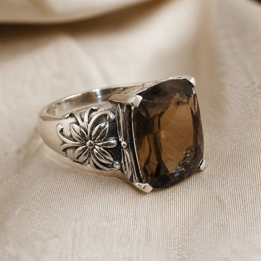 Anillo halo de citrino majestuoso – imagen 2
