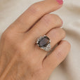 Anillo halo de citrino majestuoso