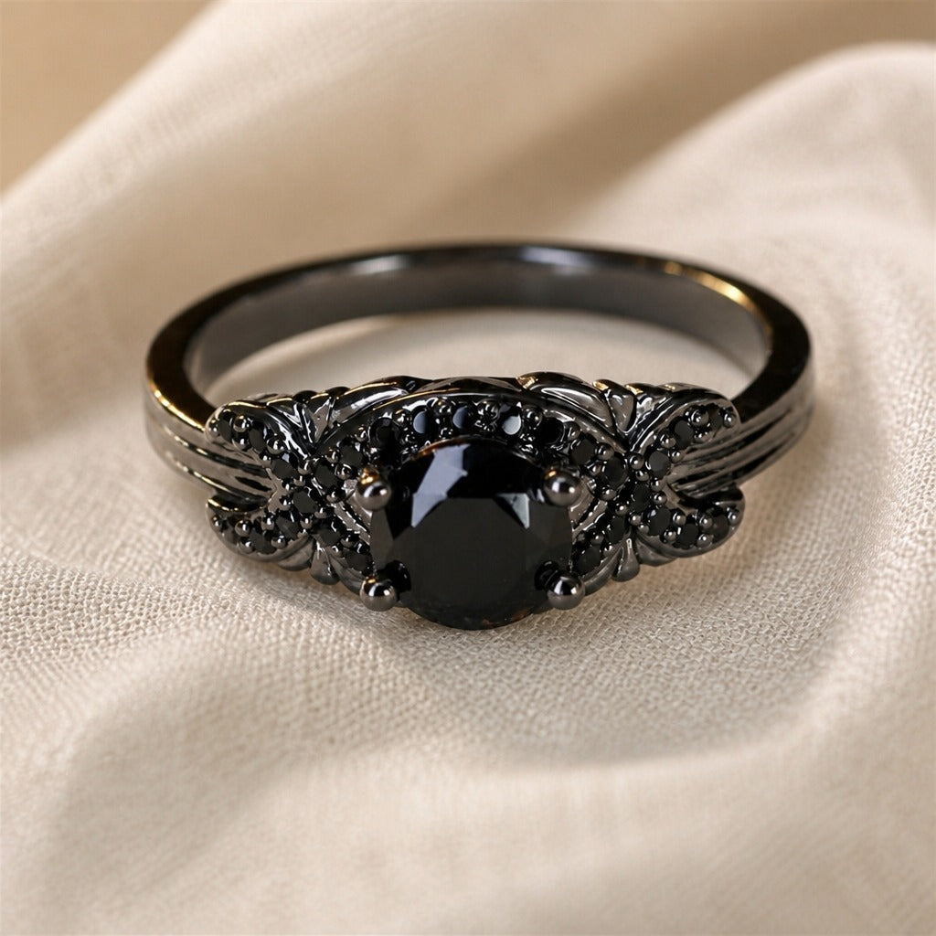 Anillo vintage Black Blossom
