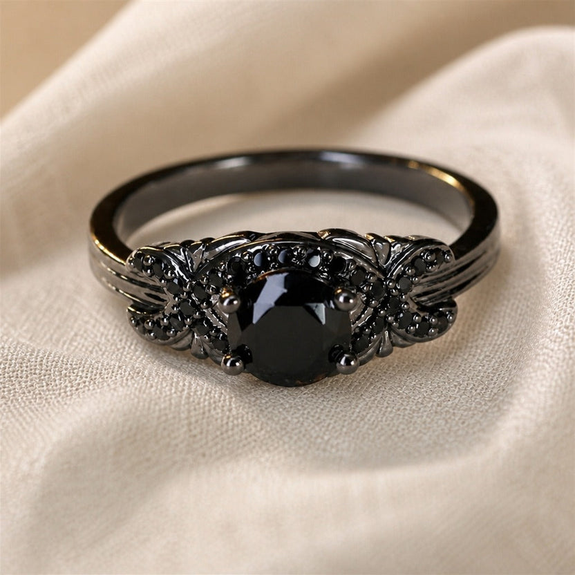 Anillo vintage Black Blossom
