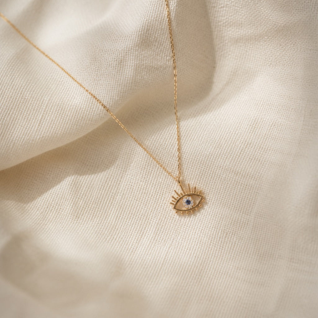 Collar vintage de ópalo elegante con ojo turco