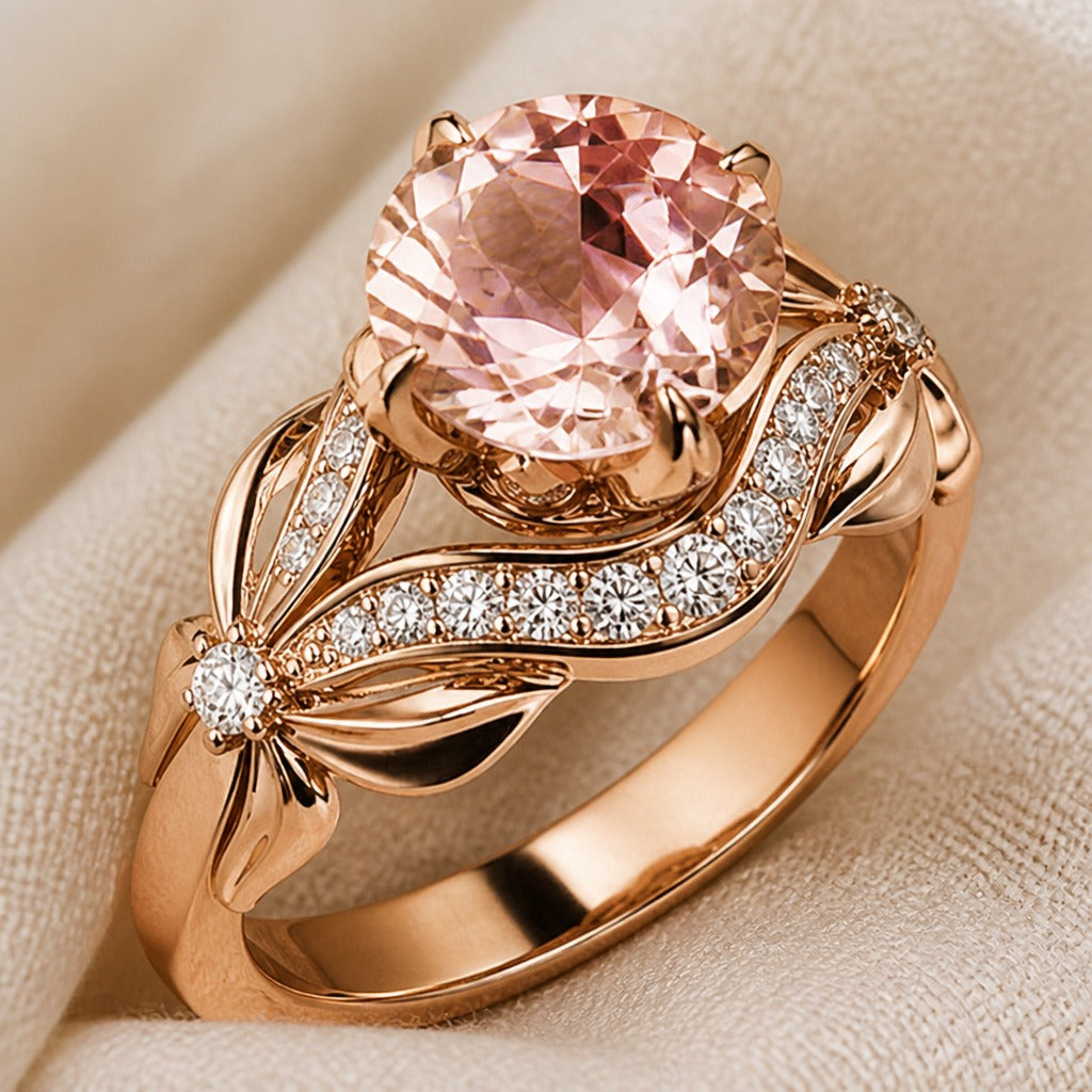 Anillo etéreo de cristal ámbar