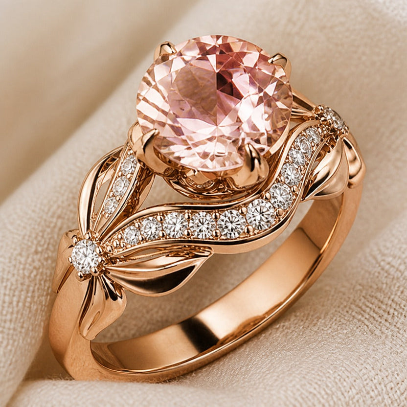 Anillo etéreo de cristal ámbar
