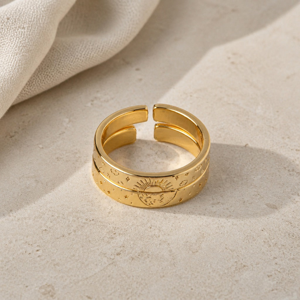 Anillo ajustable delicado en oro – imagen 2
