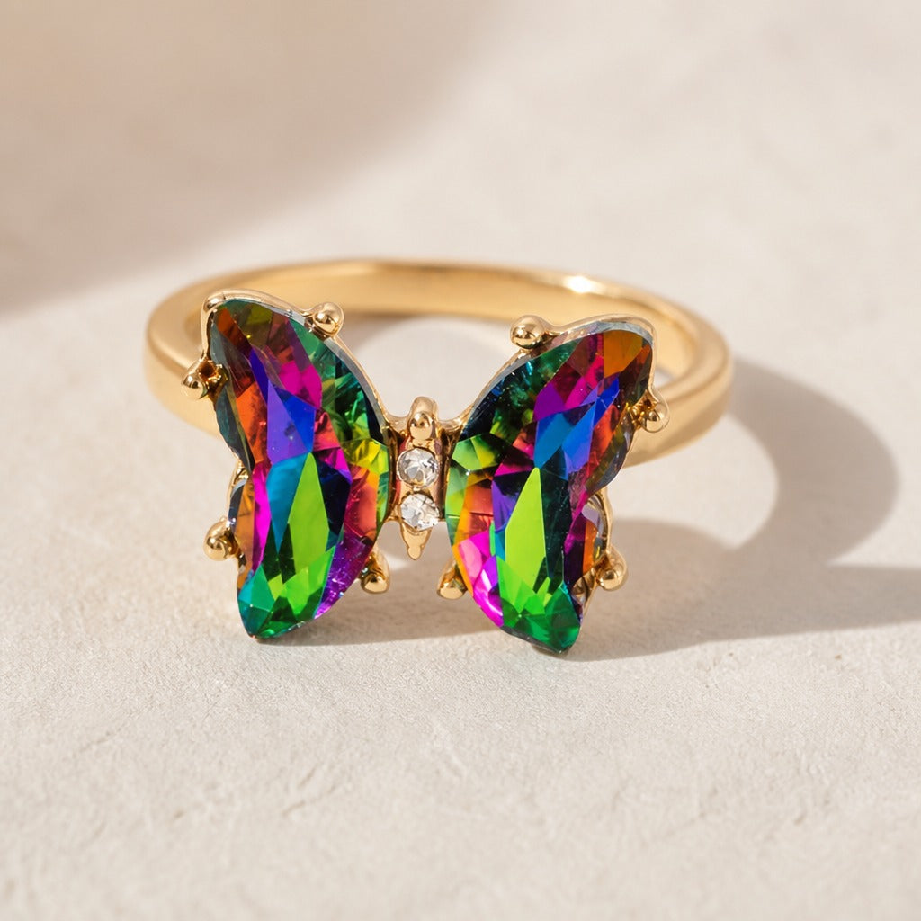 Anillo mariposa arcoíris místico – imagen 2