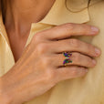 Anillo mariposa arcoíris místico