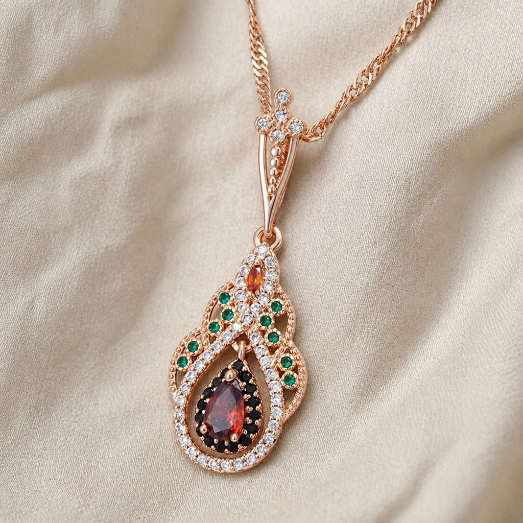 Collar con gota de circonita