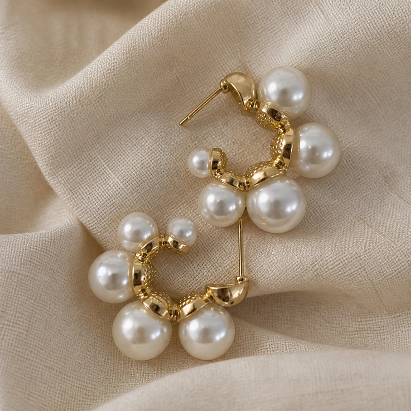 Pendientes minimalistas de perla elegantes