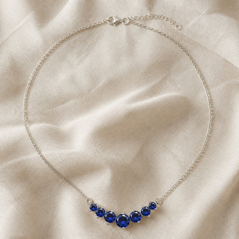 Collar de barra Luxe con zafiro