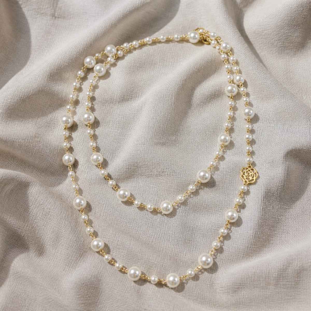 Collar de perlas blancas majestuoso – imagen 2