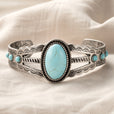 Pulsera abierta ovalada de turquesa