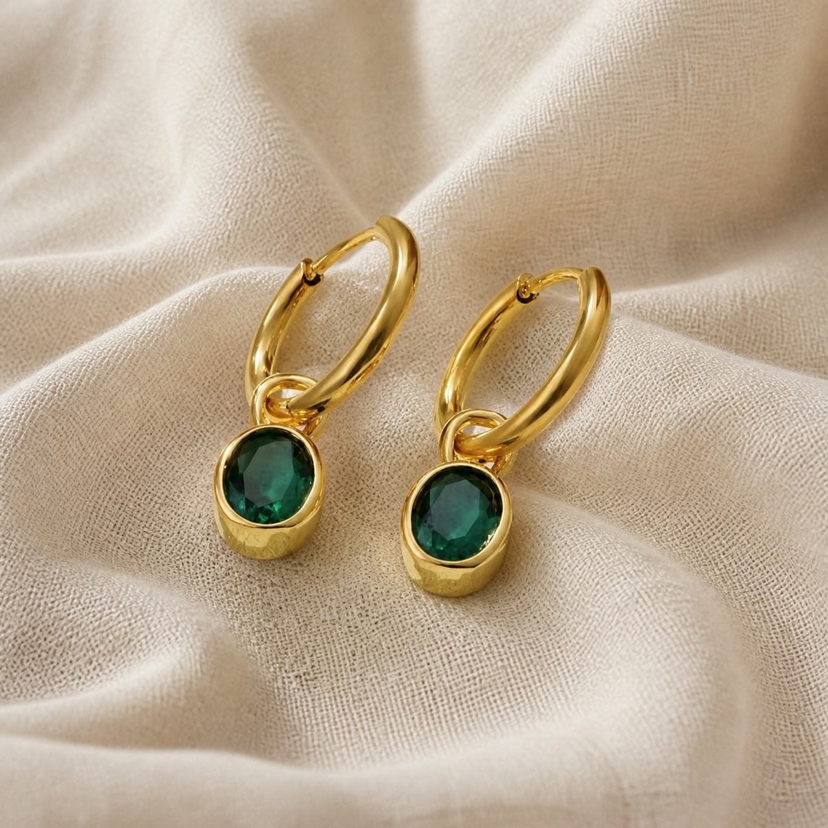 Pendientes ovalados de piedra Dana Sleek – imagen 11
