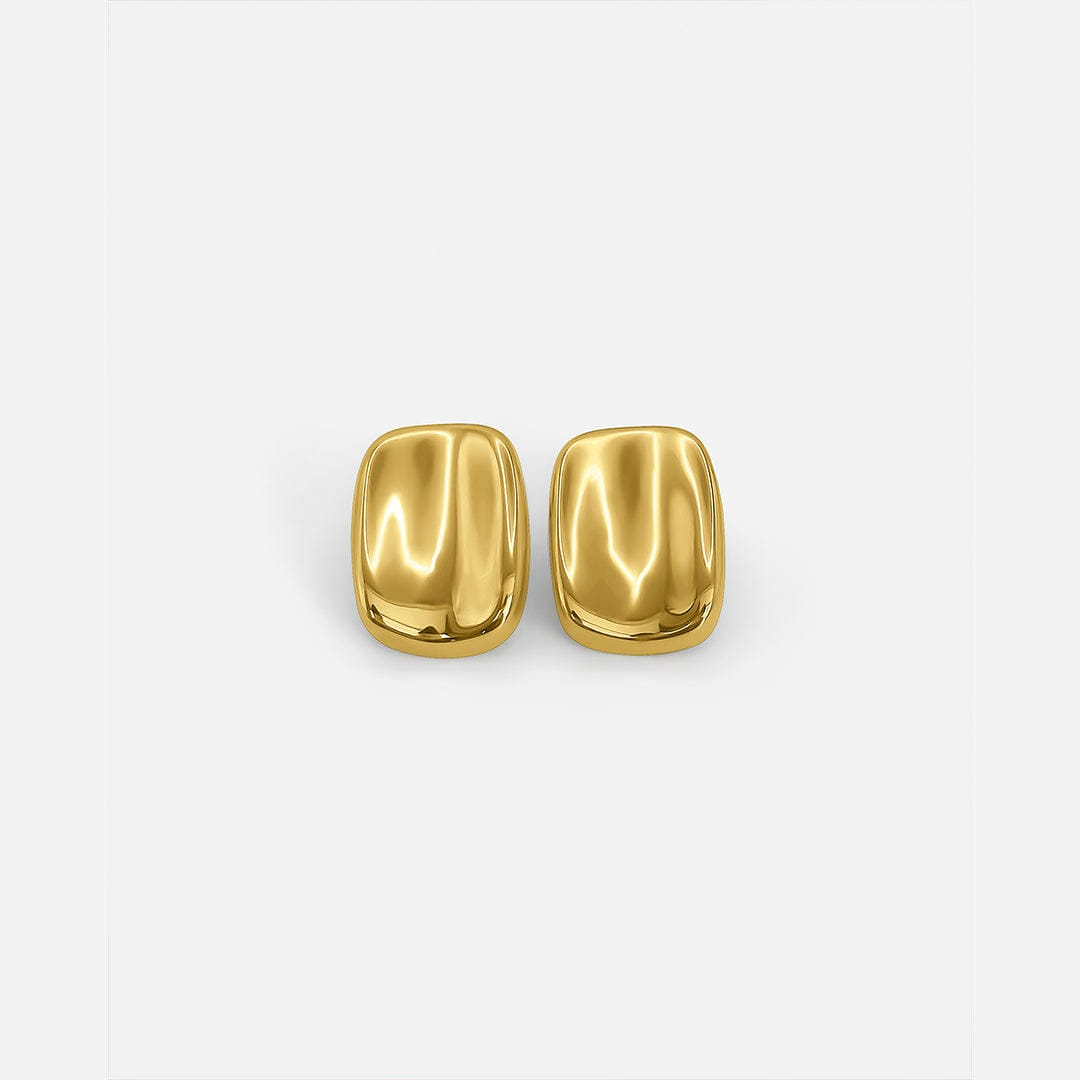 Pendientes rectangulares de oro radiante