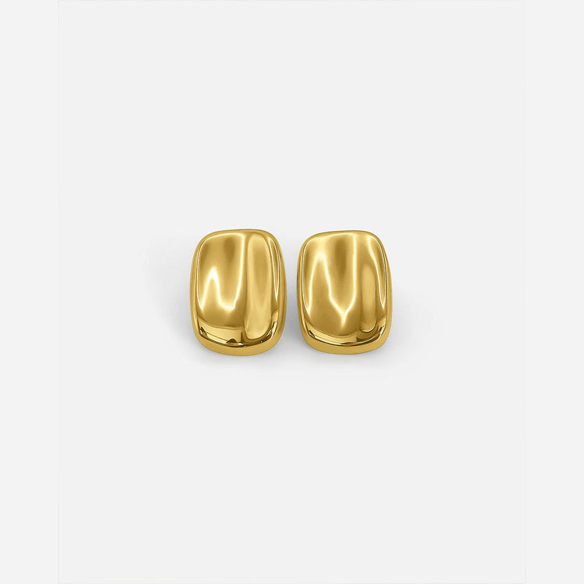 Pendientes rectangulares de oro radiante
