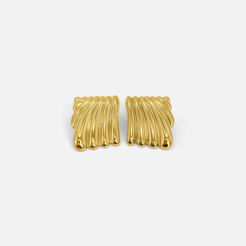 Pendientes de oro con textura de ondas