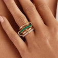 Anillo apilable de oro rosa con cristales brillantes – imagen 5