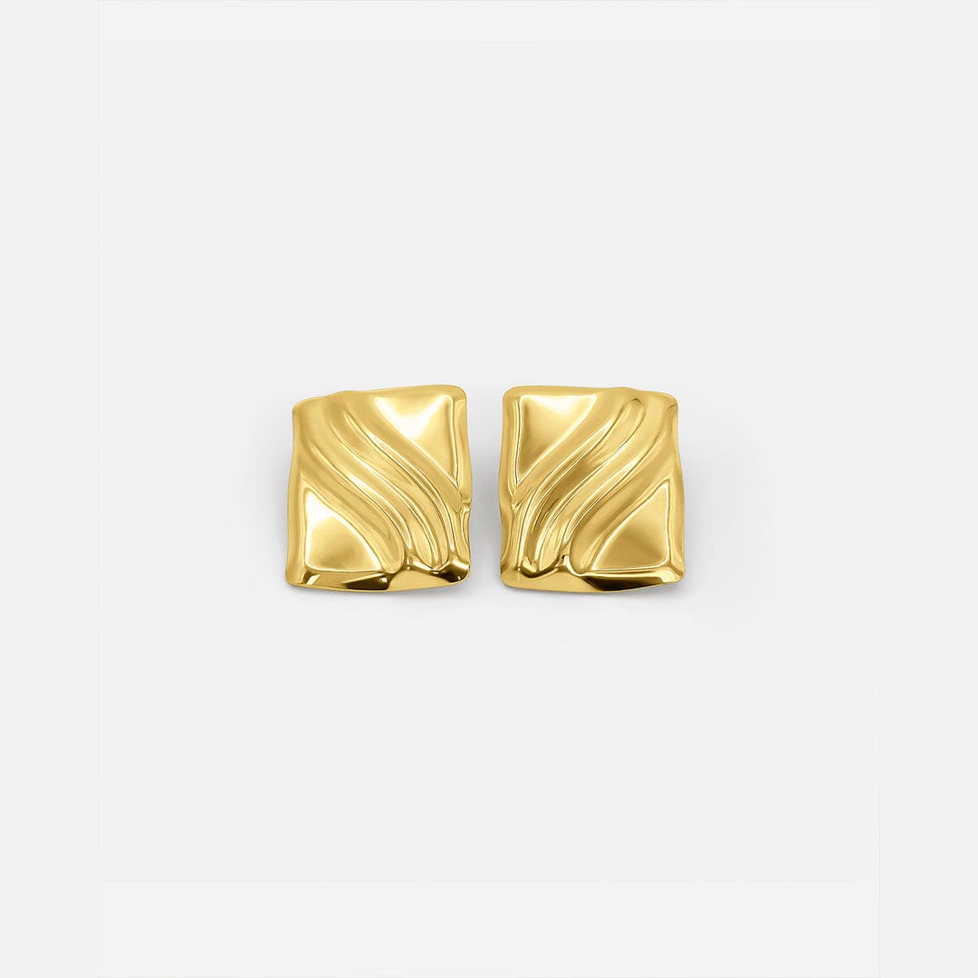 Pendientes de cubo dorados atemporales, de gran impacto