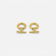 Aros dorados Elegant con barra en T