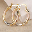 Pendientes de aro vintage redondos en oro, plata y rosa