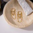 Pendientes de aro con cadena brillantes – imagen 3