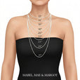 Collar trébol dorado con colgante de corazón de circonita – imagen 7