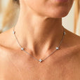 Espectacular collar de flor con circonitas incrustadas – imagen 3