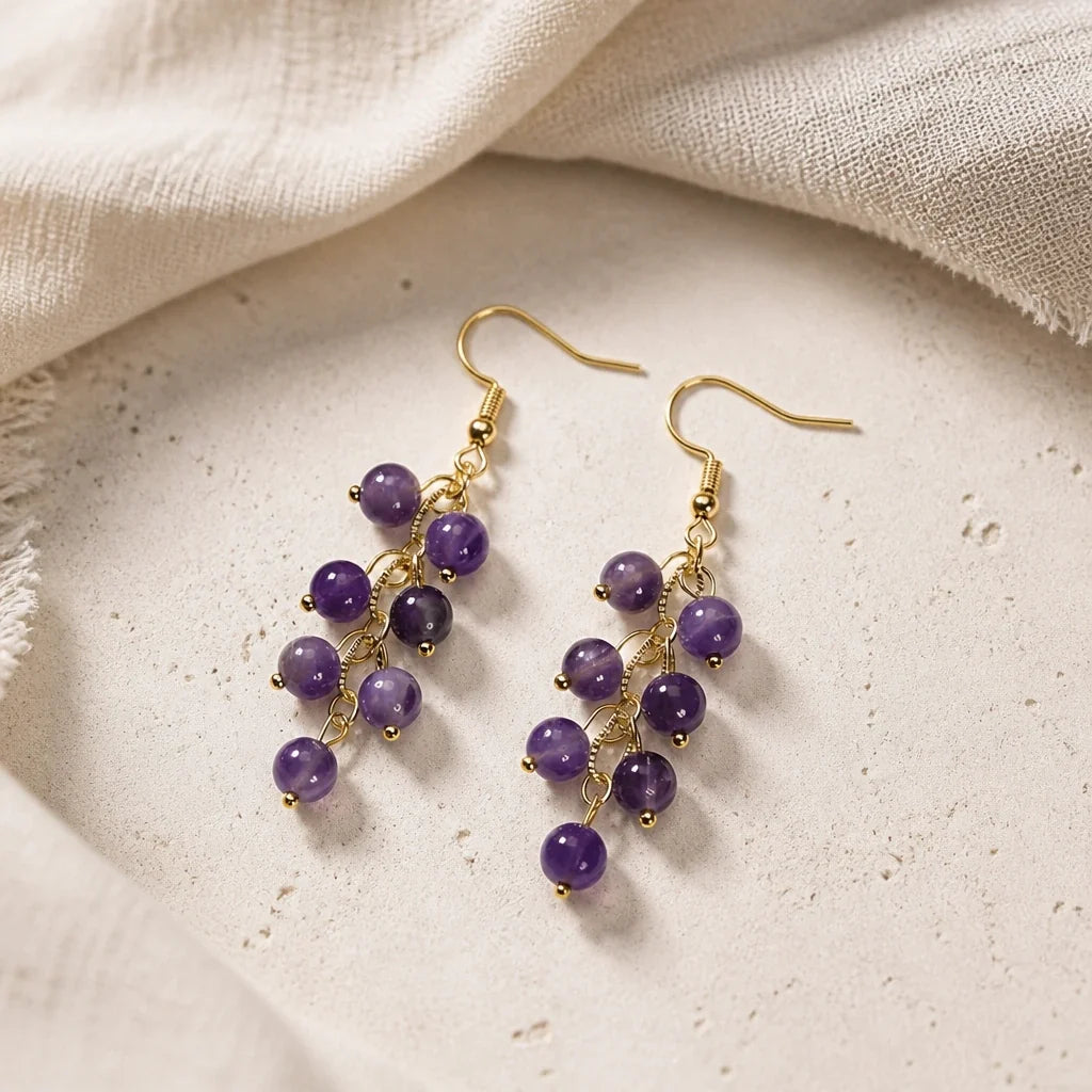 Pendientes colgantes de racimo de uvas – imagen 2