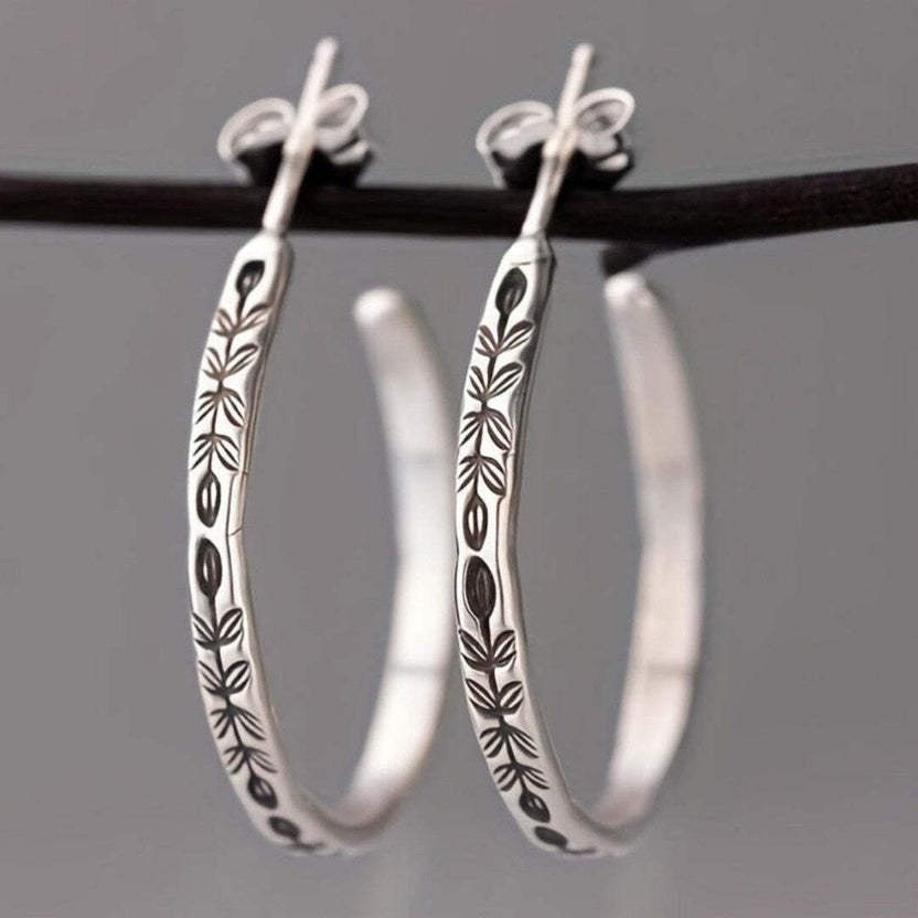 Pendientes de aro plateados elegantes