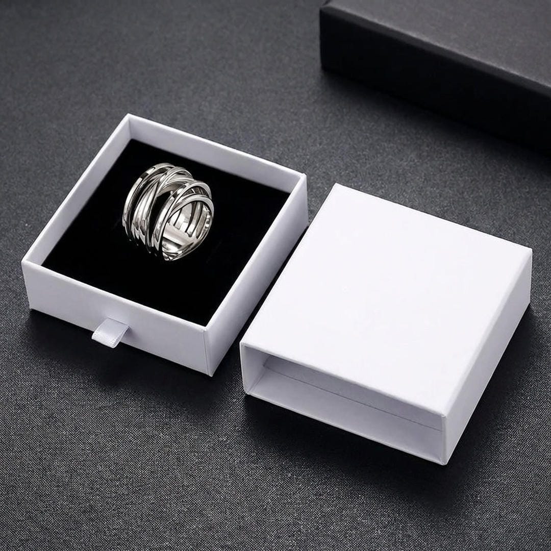 Anillo vintage de plata en capas – imagen 3