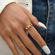 Anillo abierto dorado de cristal deslumbrante – imagen 6