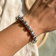 Pulsera vintage de plata con cuentas cúbicas – imagen 2