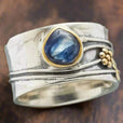 Anillo bohemio de piedra preciosa para meditar