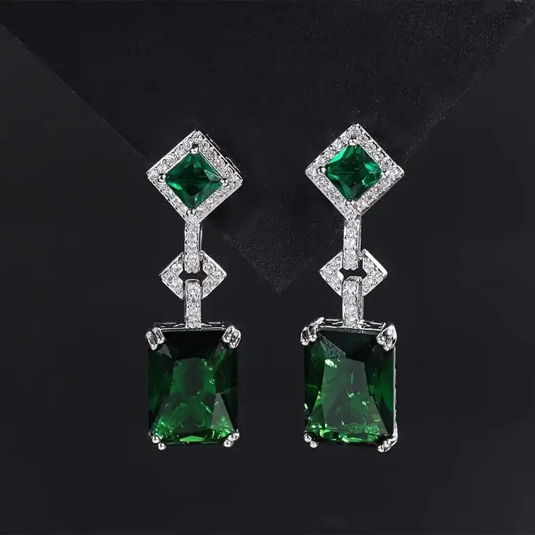 Set de joyería rectangular esmeralda – imagen 3