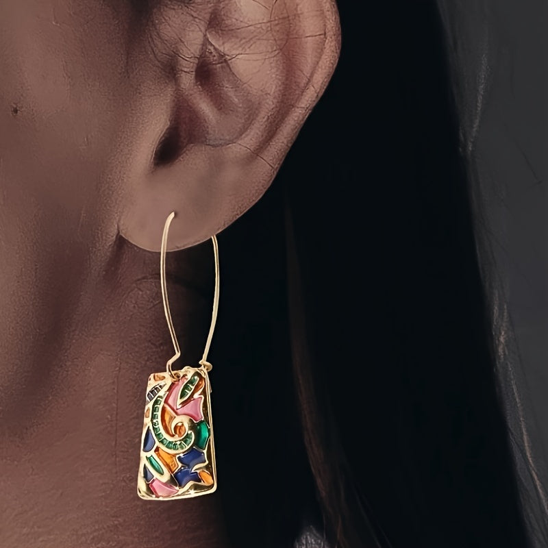 Pendientes de esmalte de colores con efecto goteo – imagen 2