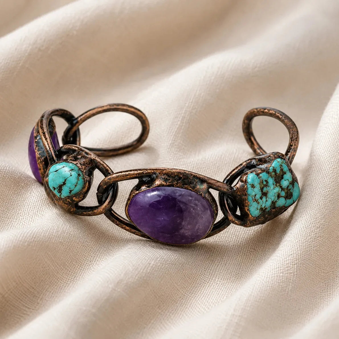 Pulsera rígida con piedra ovalada – imagen 2
