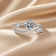 Anillo de circonita en oro blanco con cielo estrellado