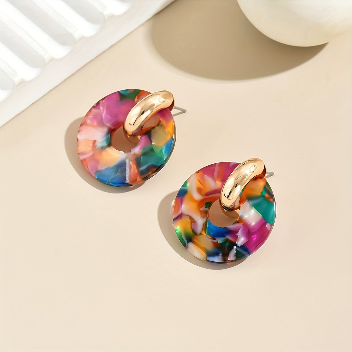 Pendientes redondos multicolor de empalmes